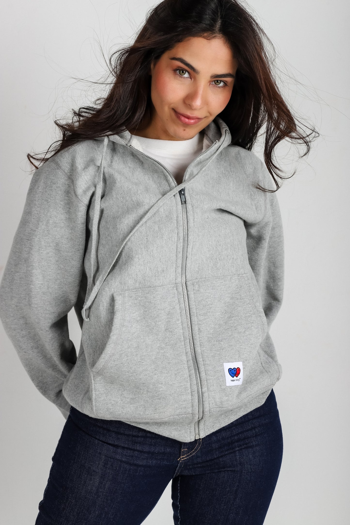 Zip-Up Hoodie - Grey